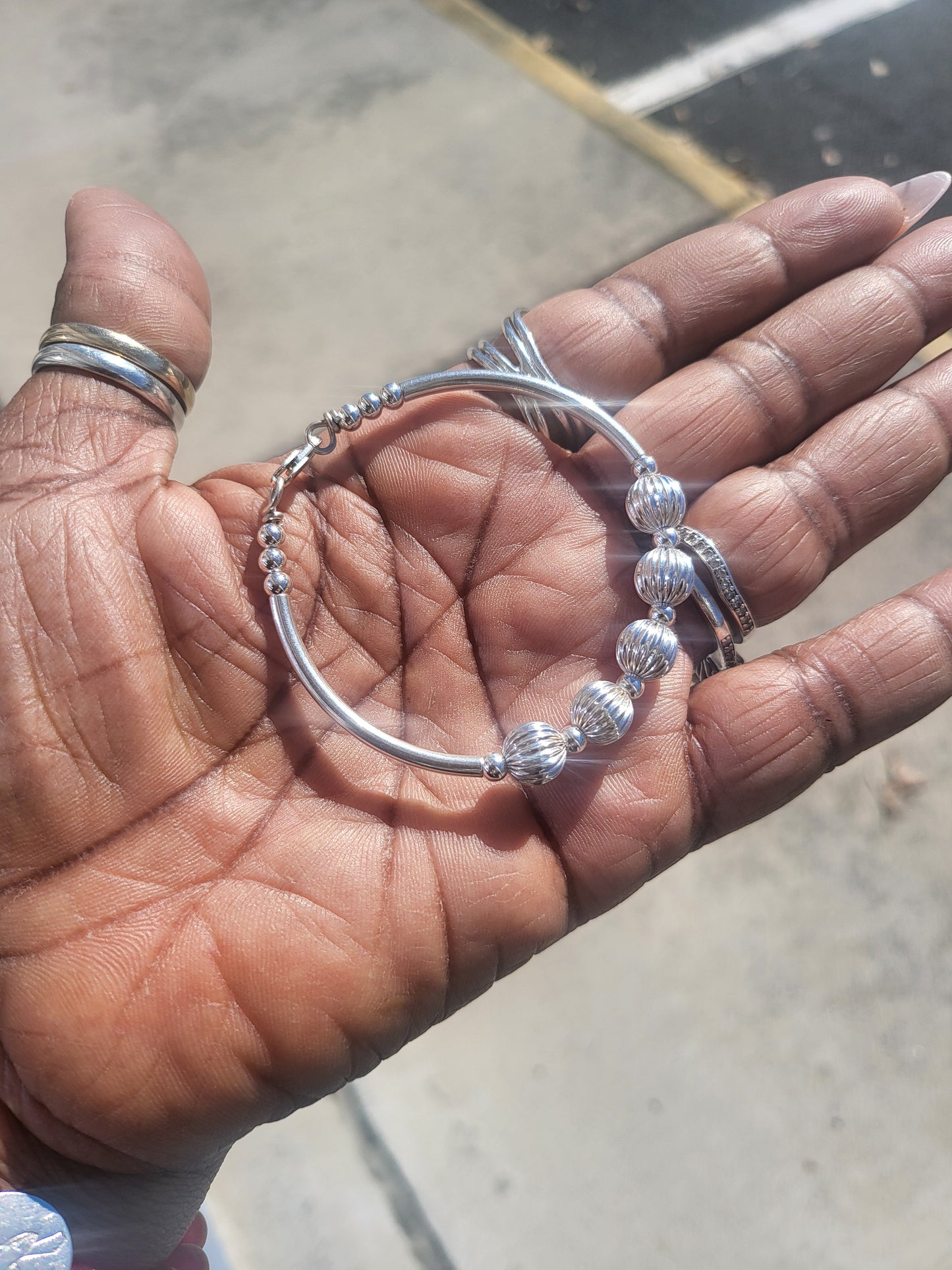 Bop Bop Sterling Silver Bony Bangle