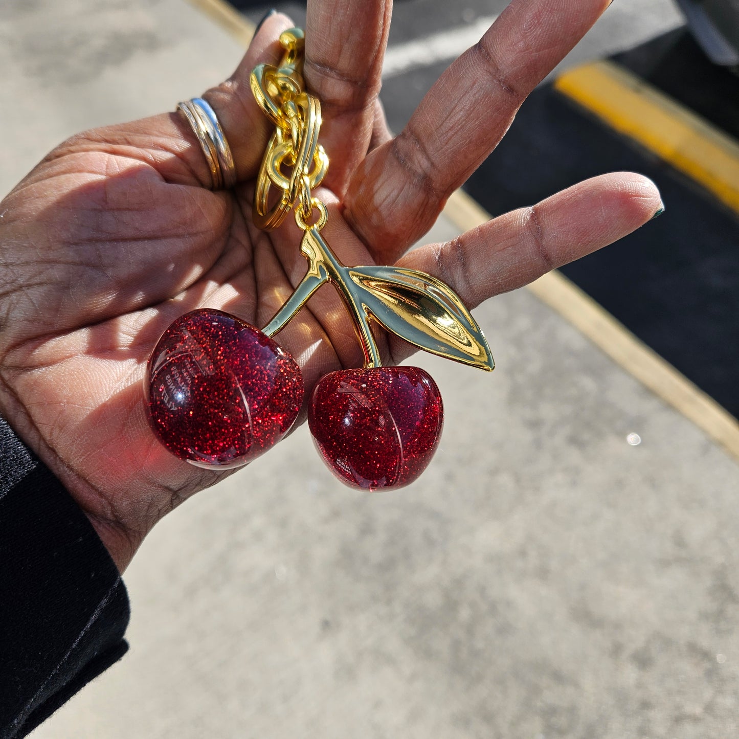 Glitter Cherry Bomb Purse Charm