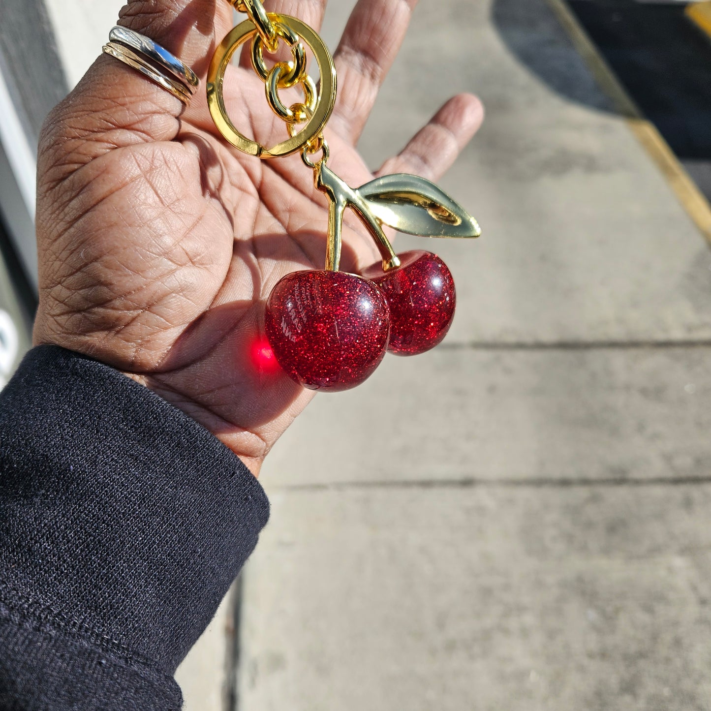 Glitter Cherry Bomb Purse Charm