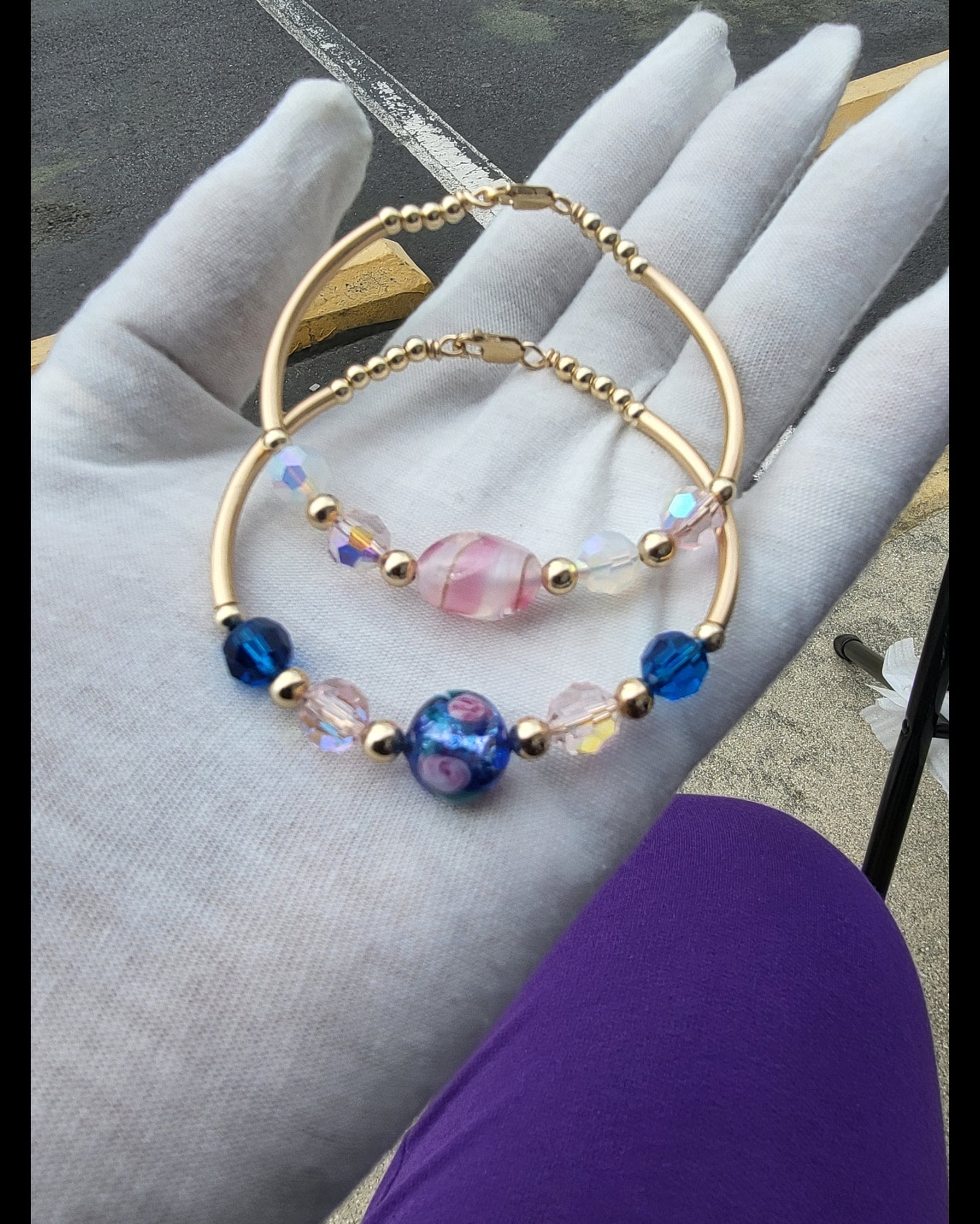 Blue strawberry set. 2 bangles