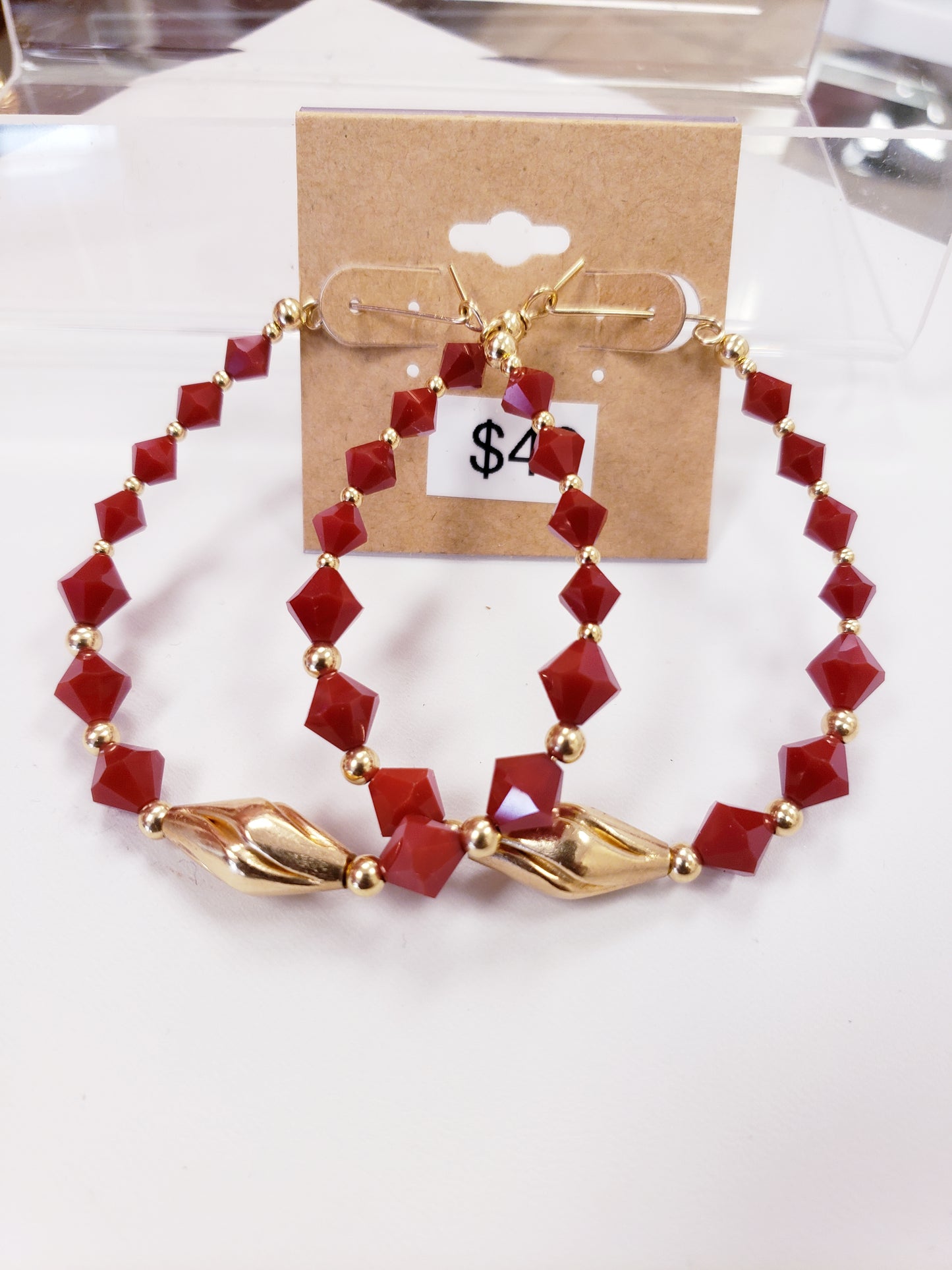 Red Opaque Earrings