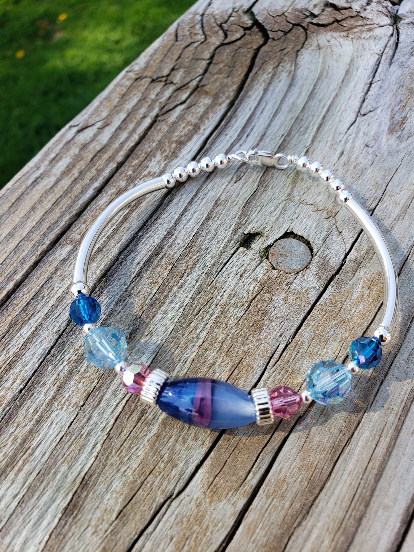 Blue Pop Bony Bangle