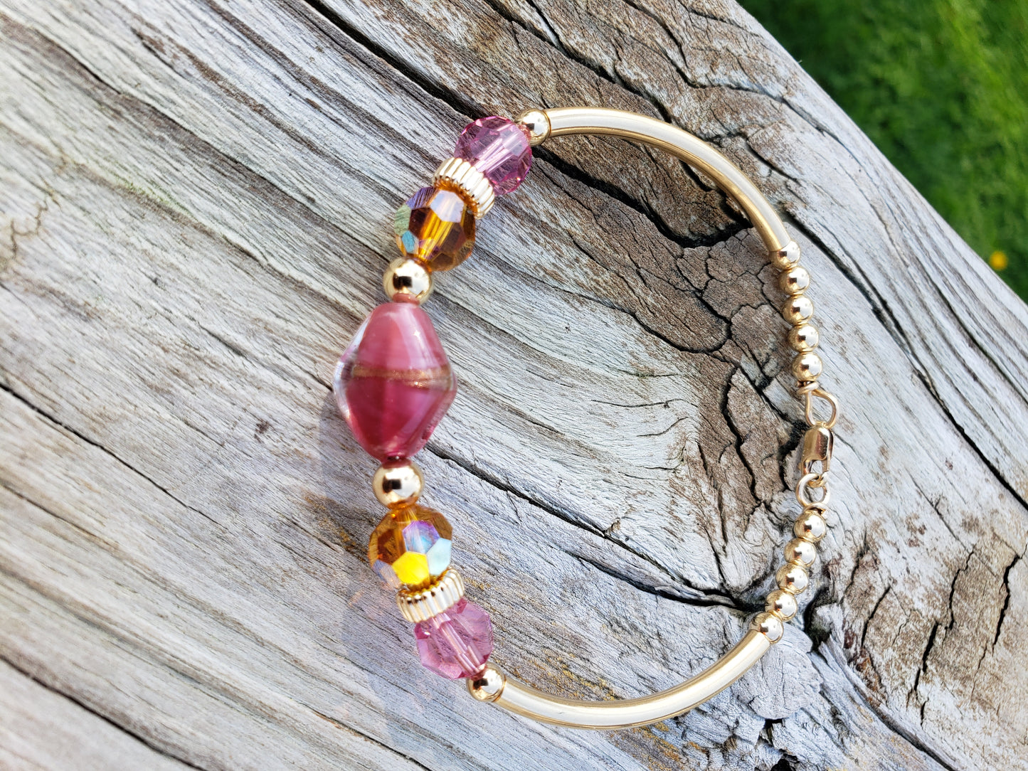 Pink Chiffon Bony Bangle