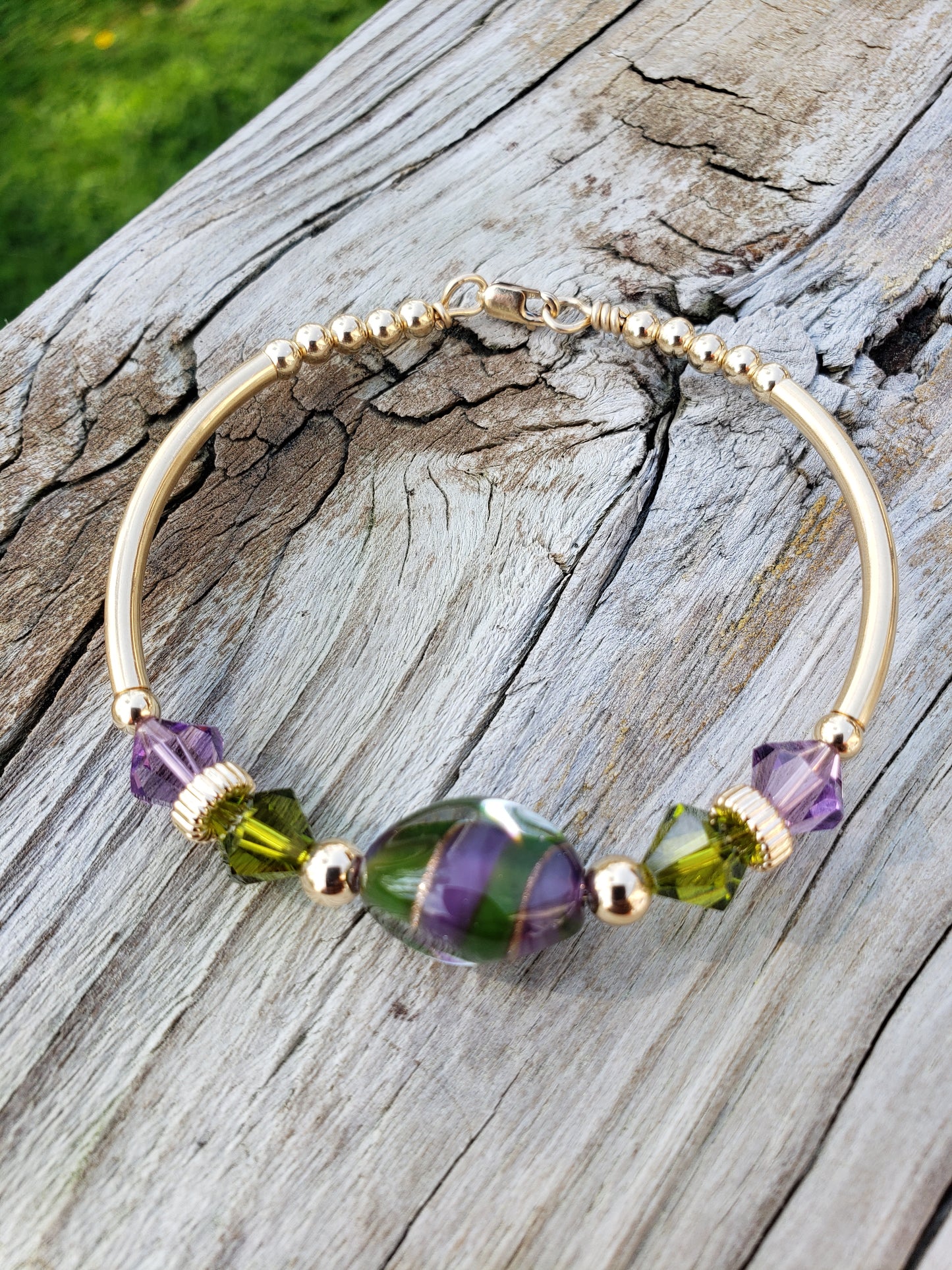 Purple Girl Swirl Bony Bangle