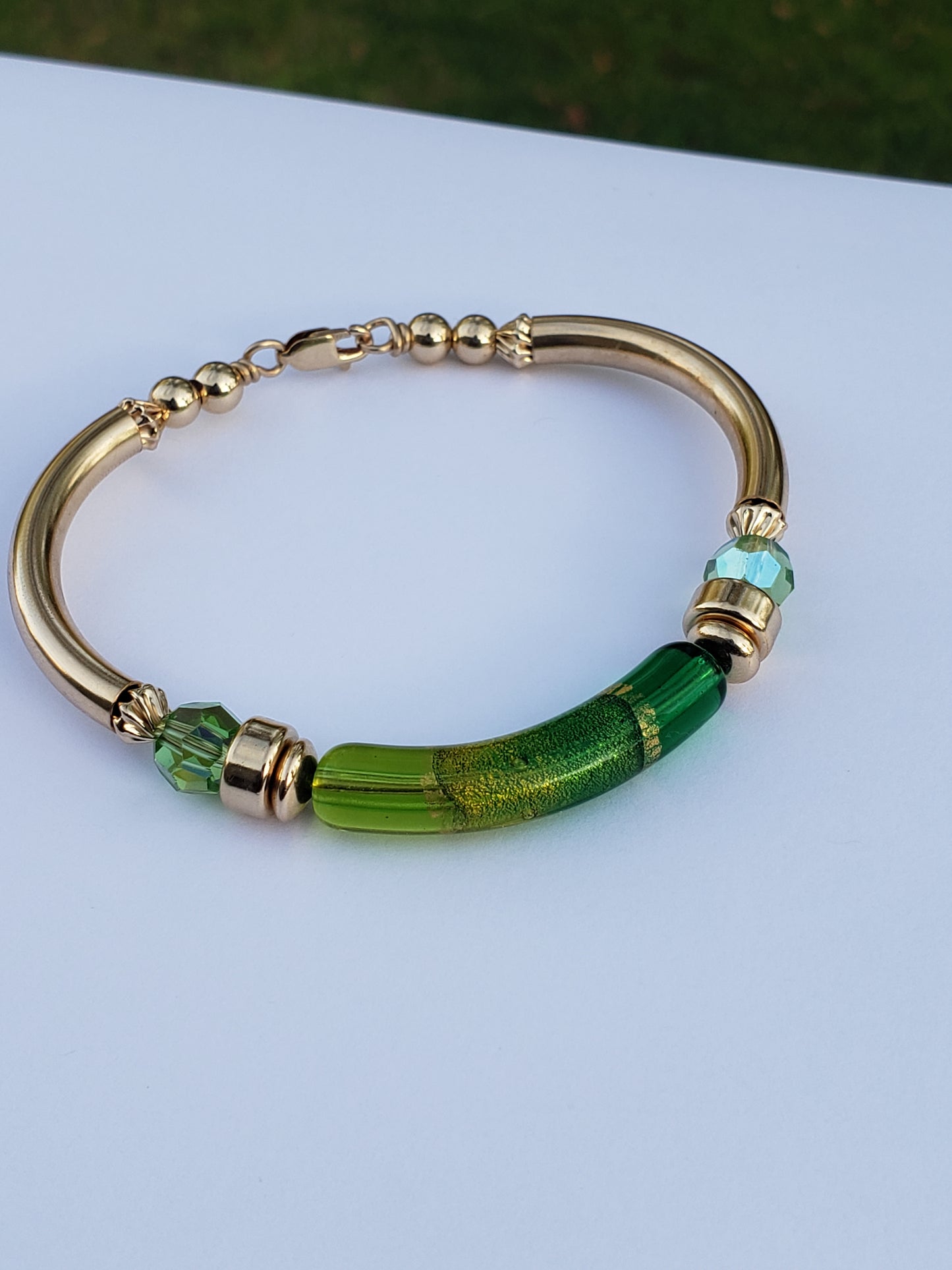Glass Green Glaze Bangle