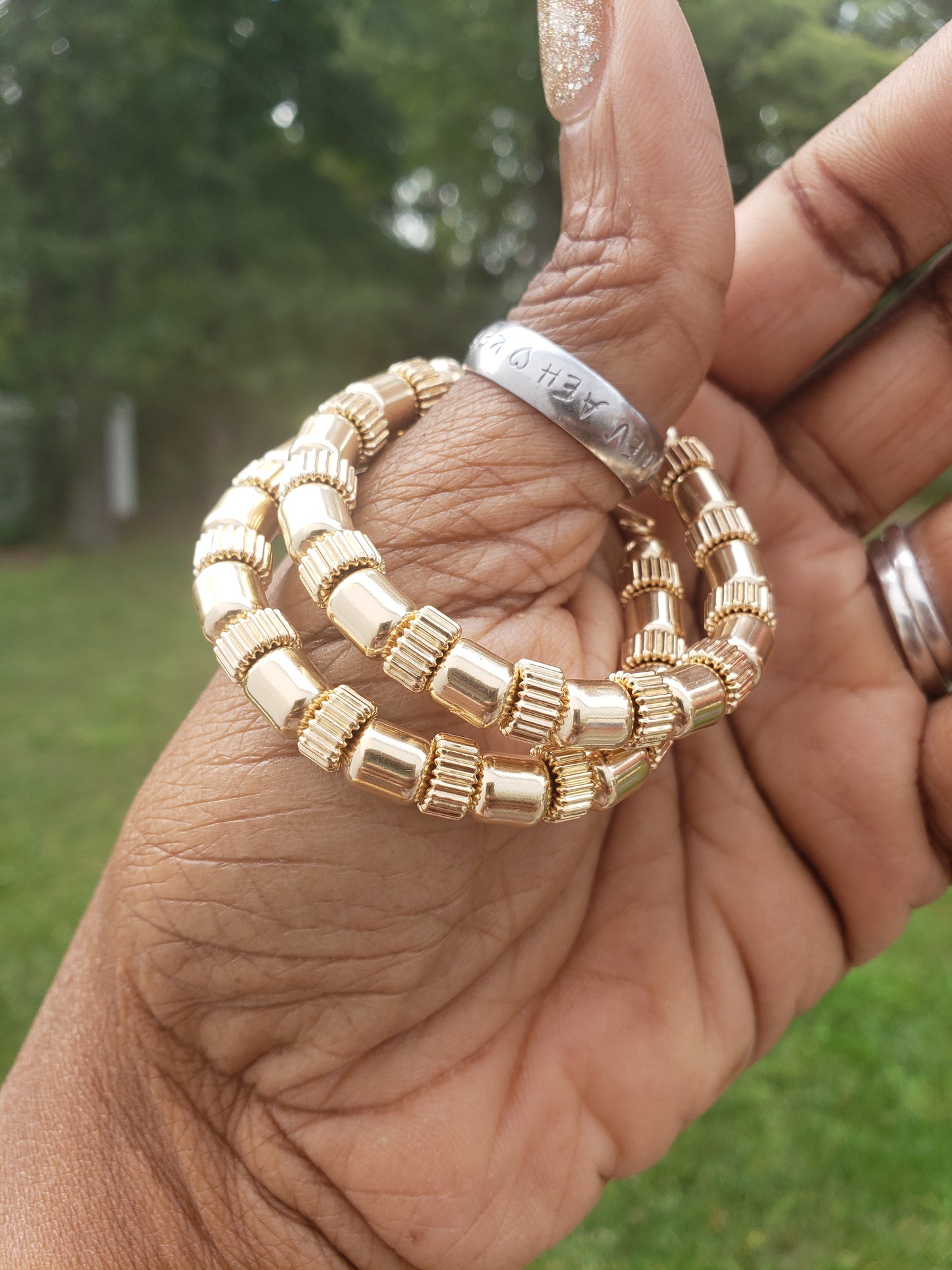 Sleek Bamboo Earrings Large 2"