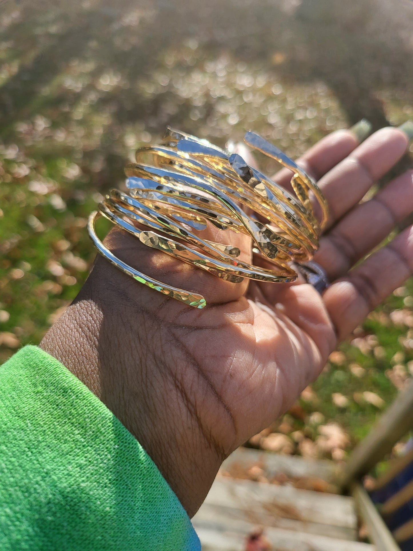 Ole Skool Gold Bangles (a set of 2 bangles)