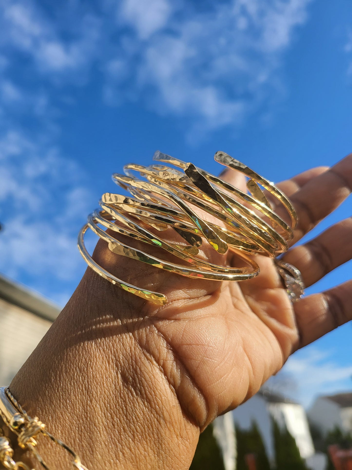 Ole Skool Gold Bangles (a set of 2 bangles)