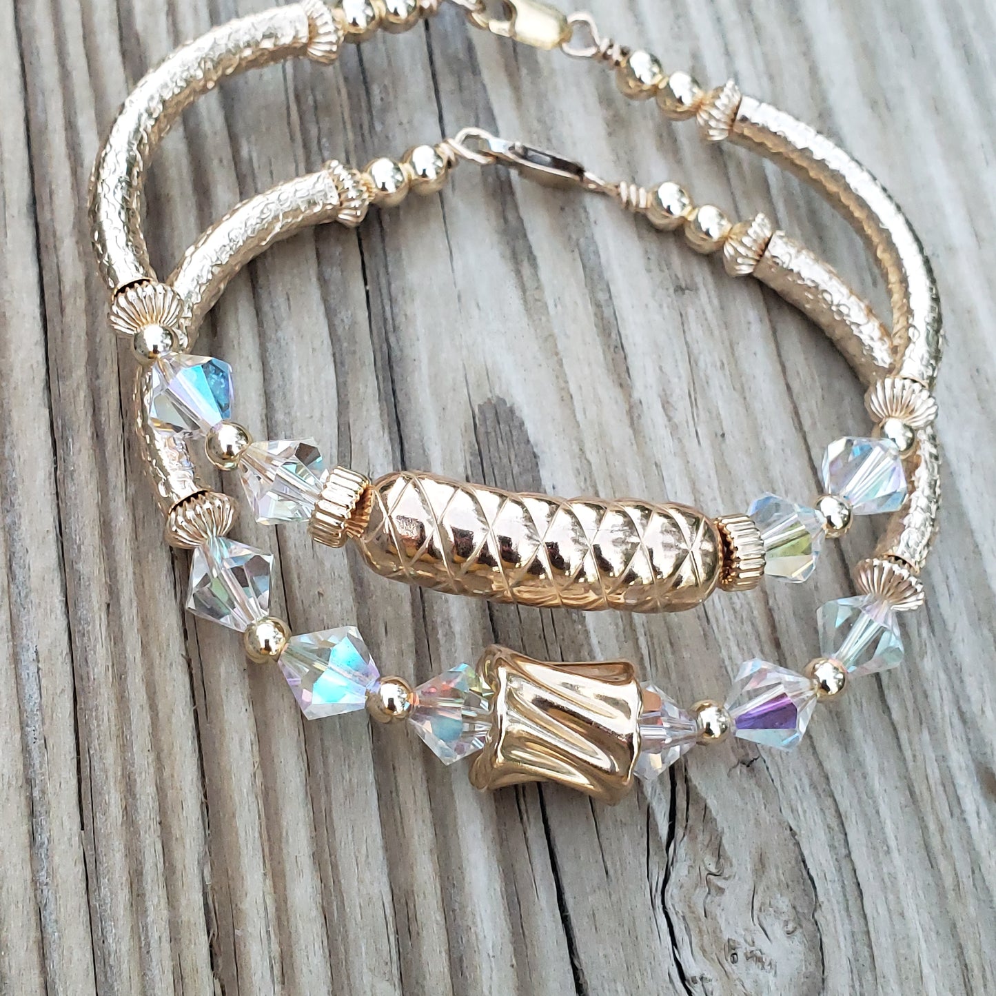 Bangle stack clear crystals