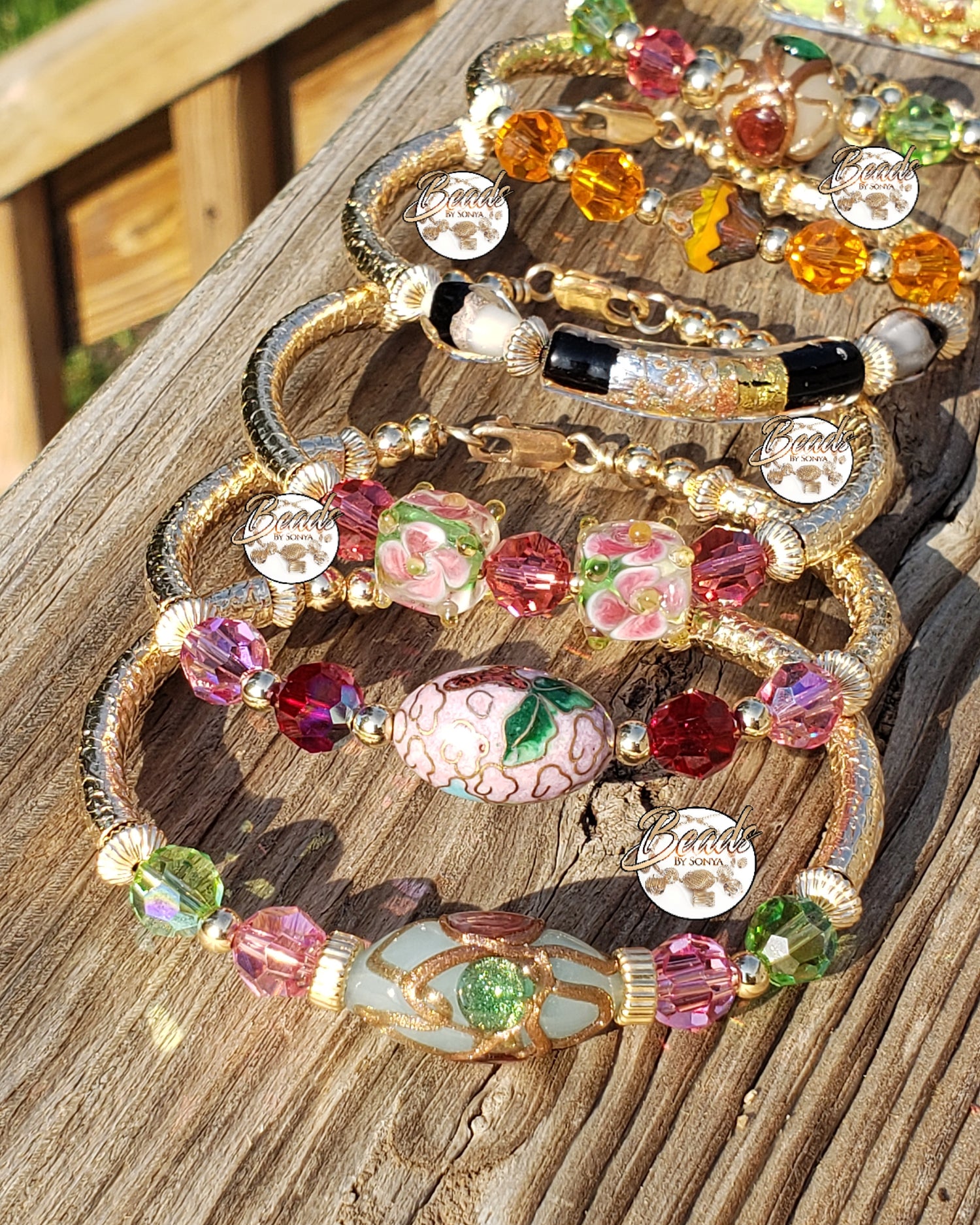 Colorful Glass Bead Bangles