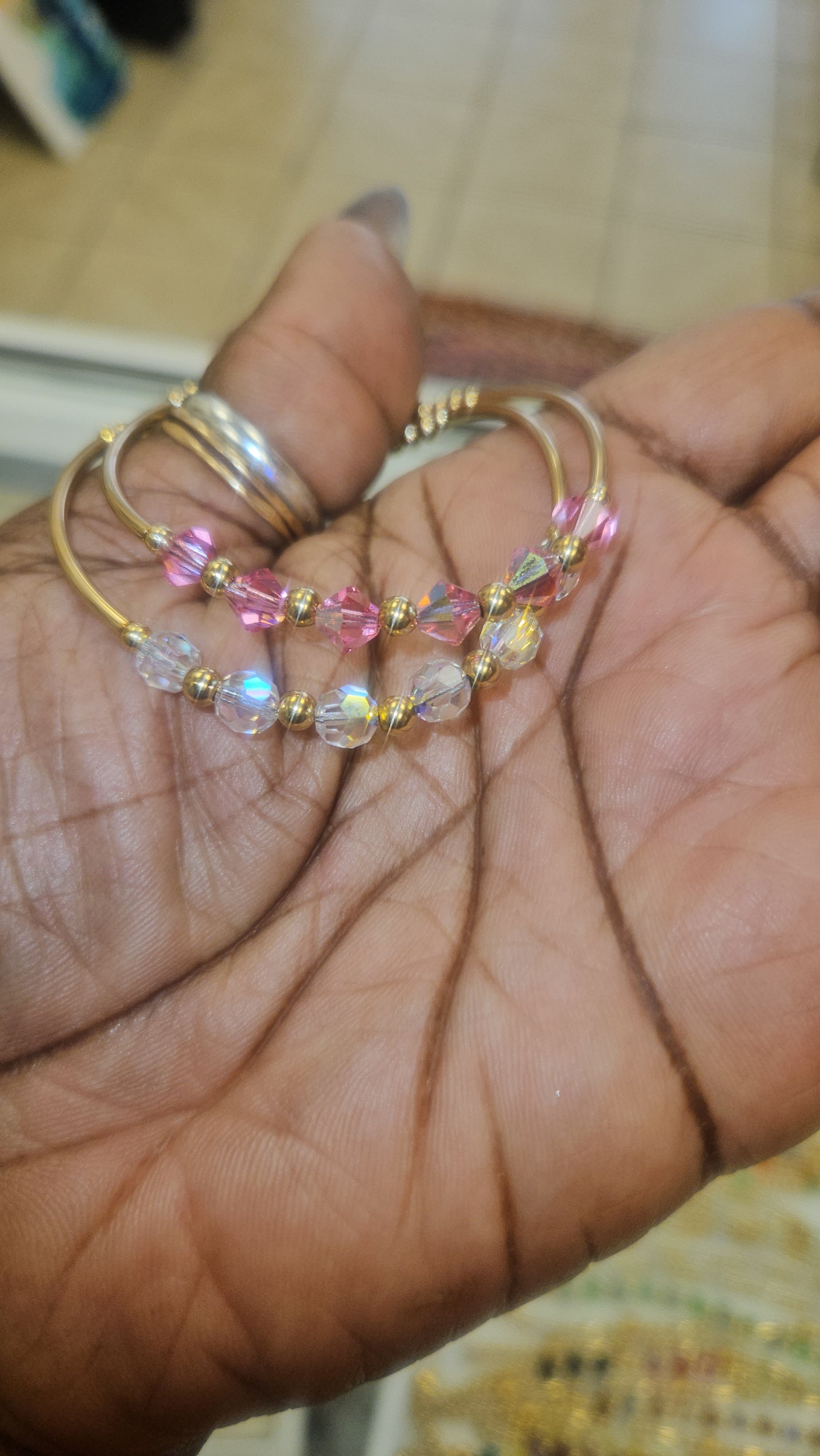 Flexible Crystal Bangle Set