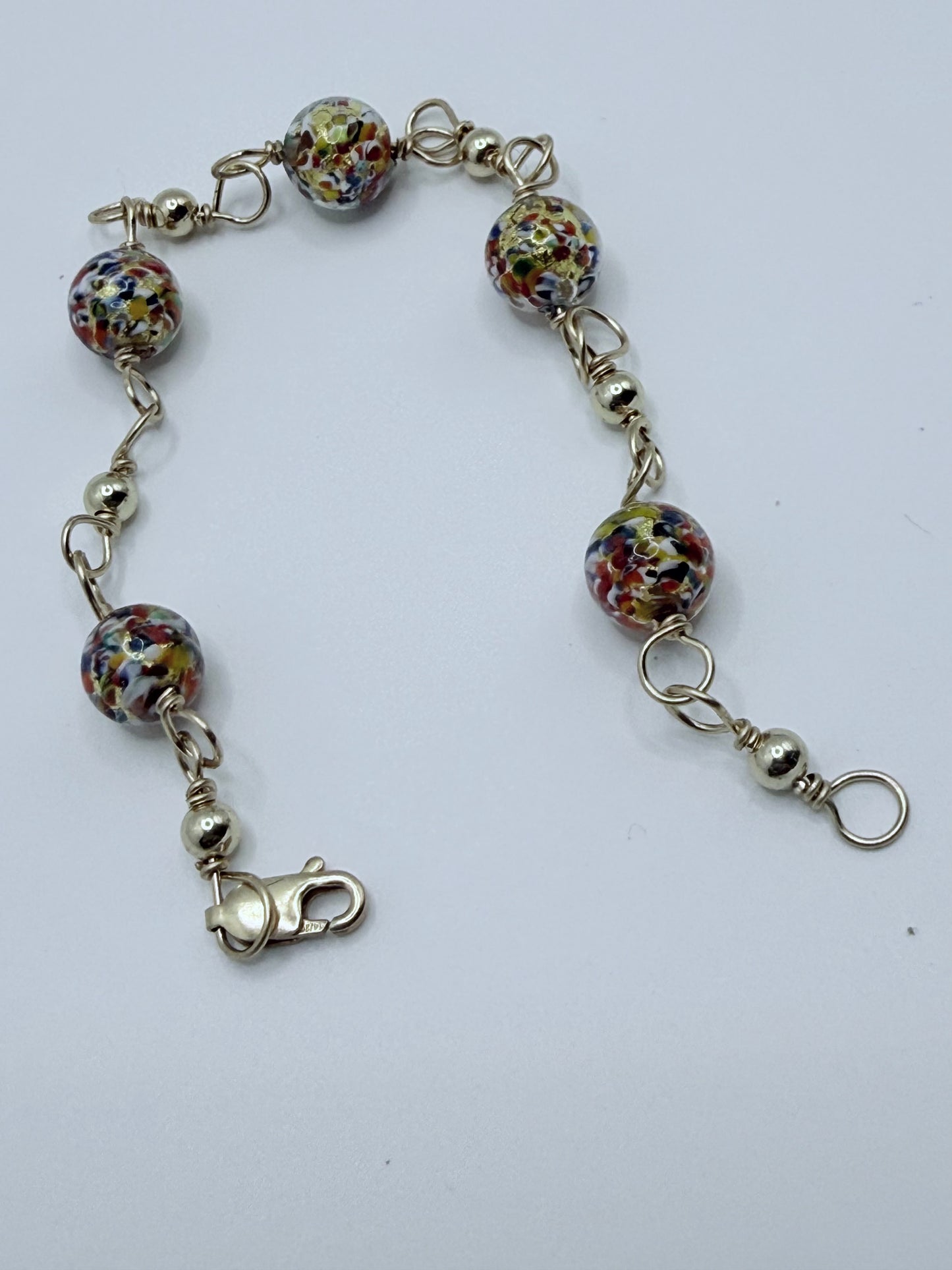 Bohemian link confetti bracelet