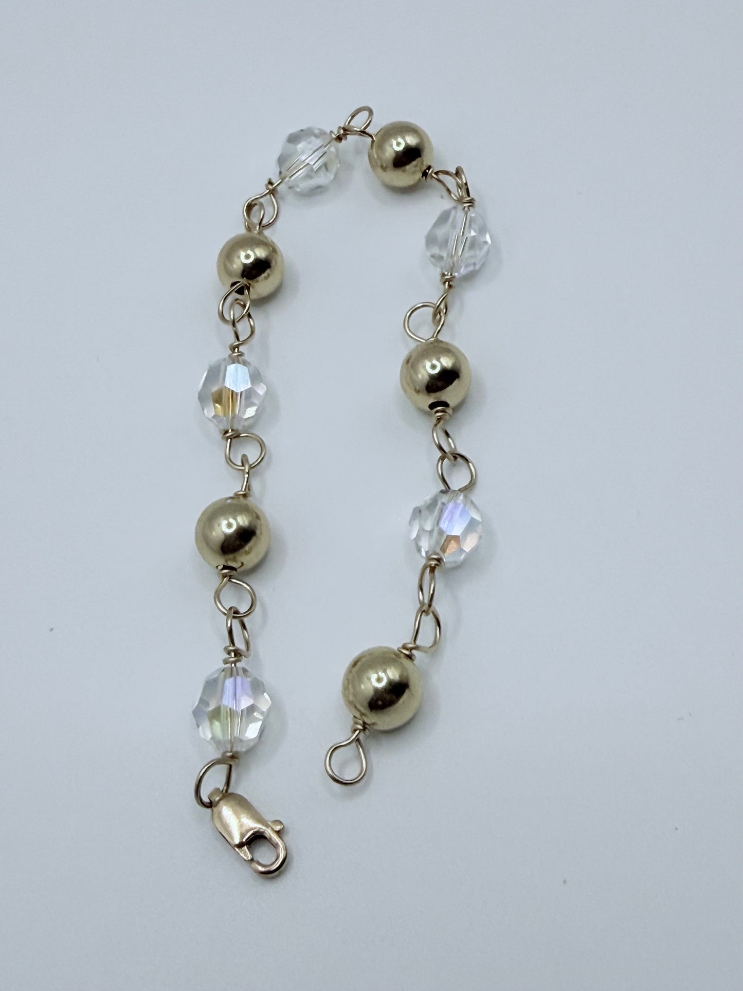 Bohemian link chunky Clear pop ball bracelet