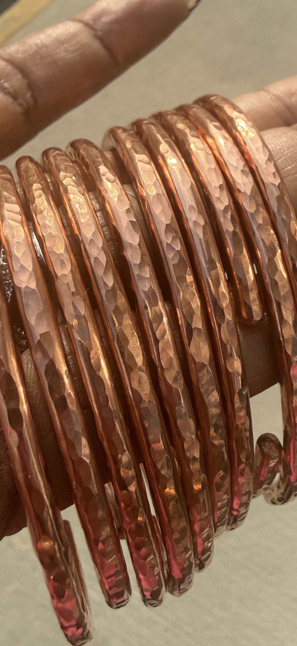 Raw Copper Bangles 1piece Adjustable.