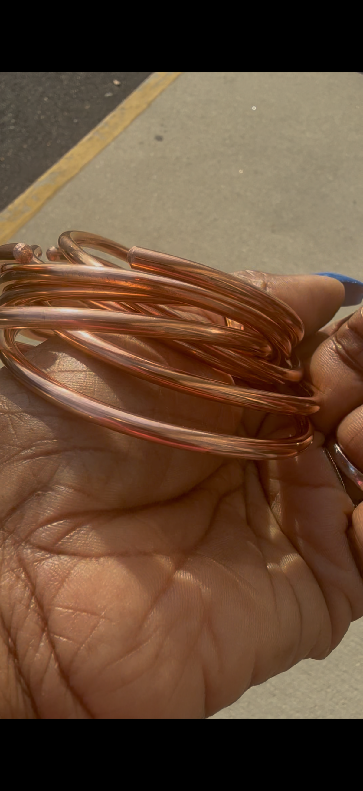 Raw Copper Bangles 1piece Adjustable.