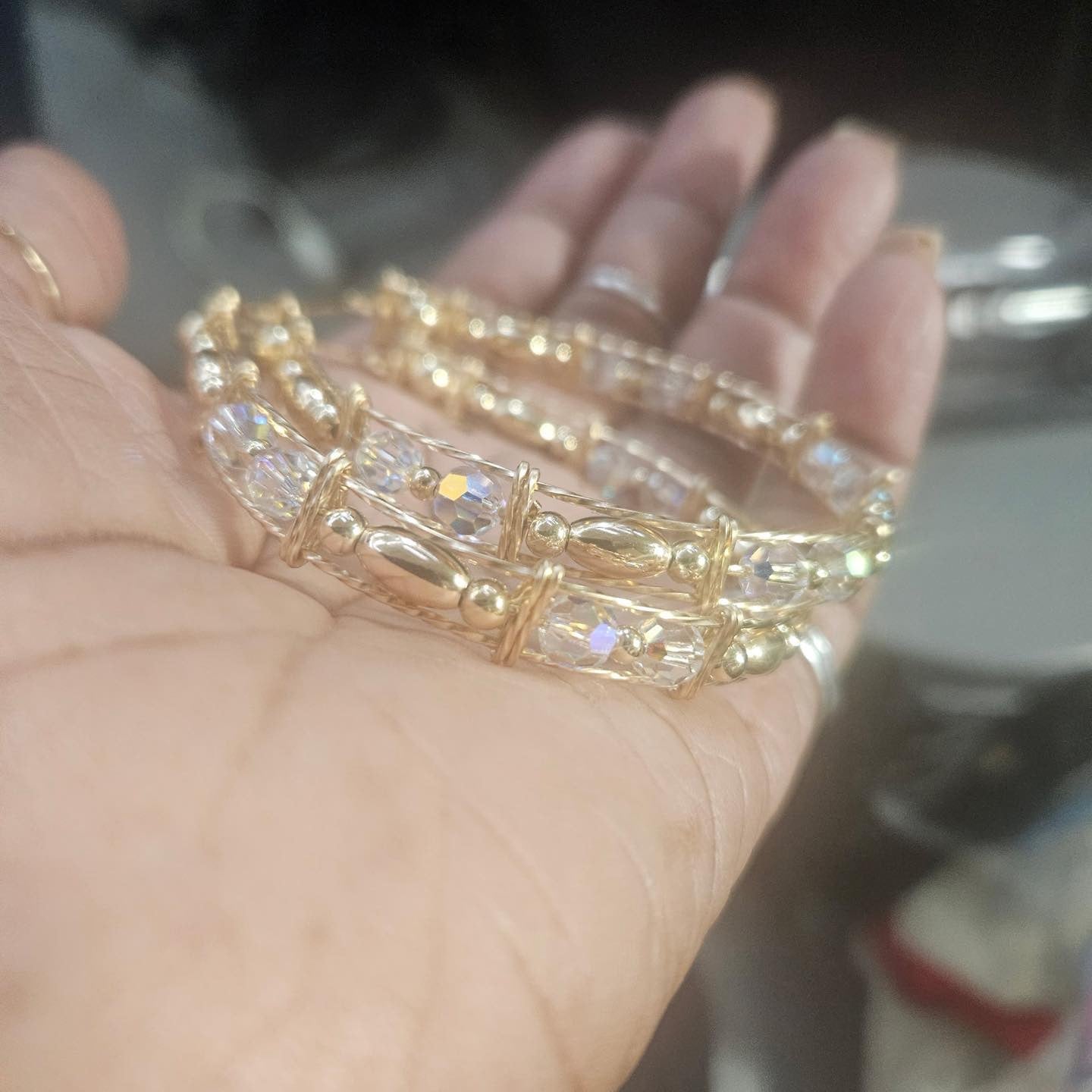 Starry wire hoop earrings.