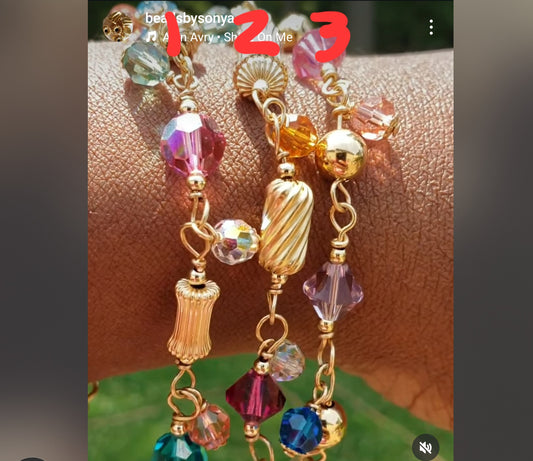 Link crystal charm bracelet