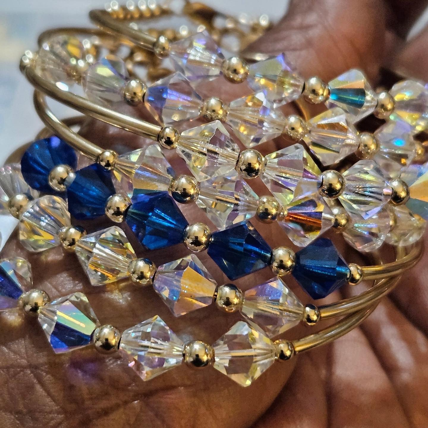 Crystal Bicone Bony Bangle (1 bangle)