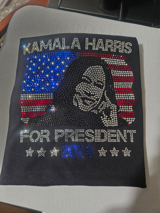 Kamala for President Rhinestone Shirt