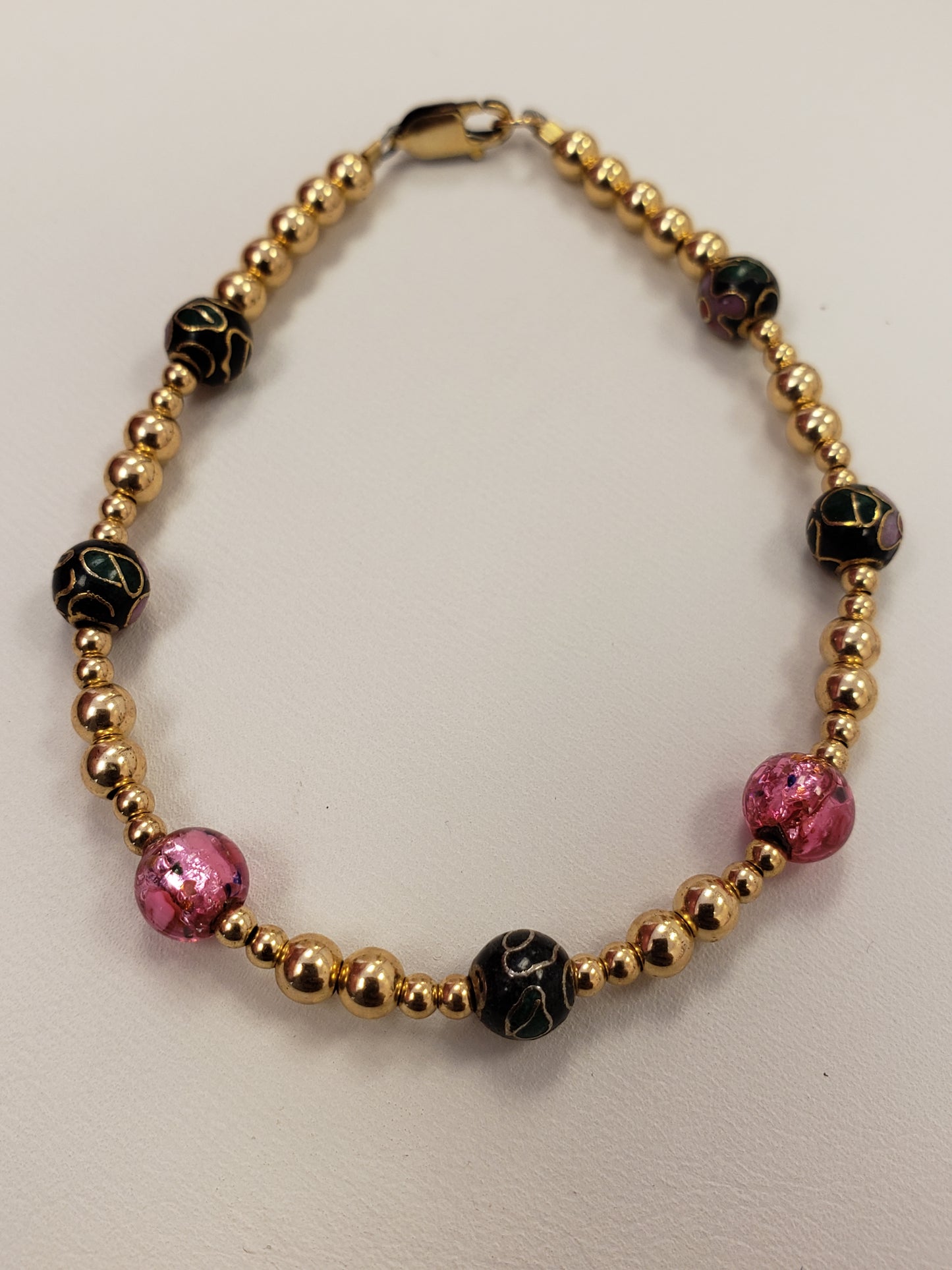 Classic black & pink Beaded Bracelet