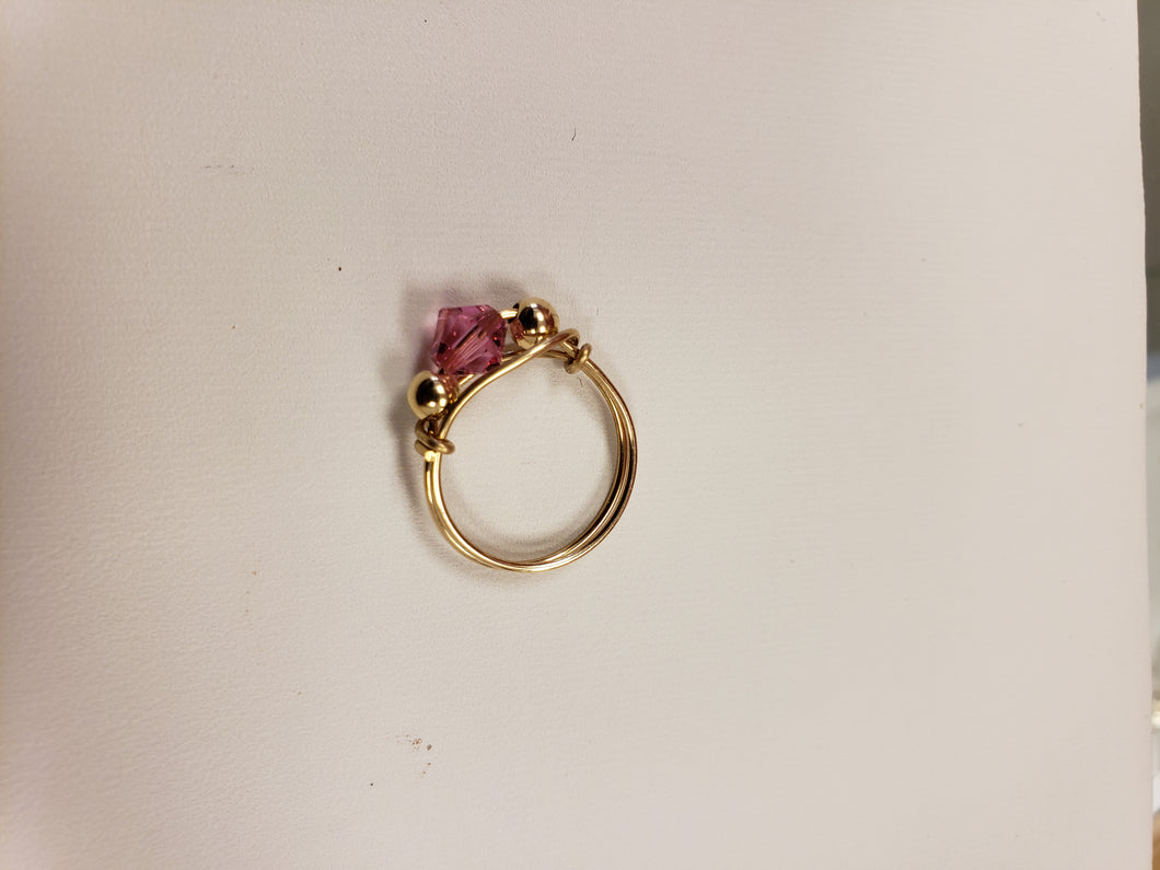 6mm Bicone (diamond shaped) Sparkle Crystal ring