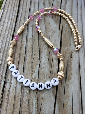 Name Necklace with birthstone