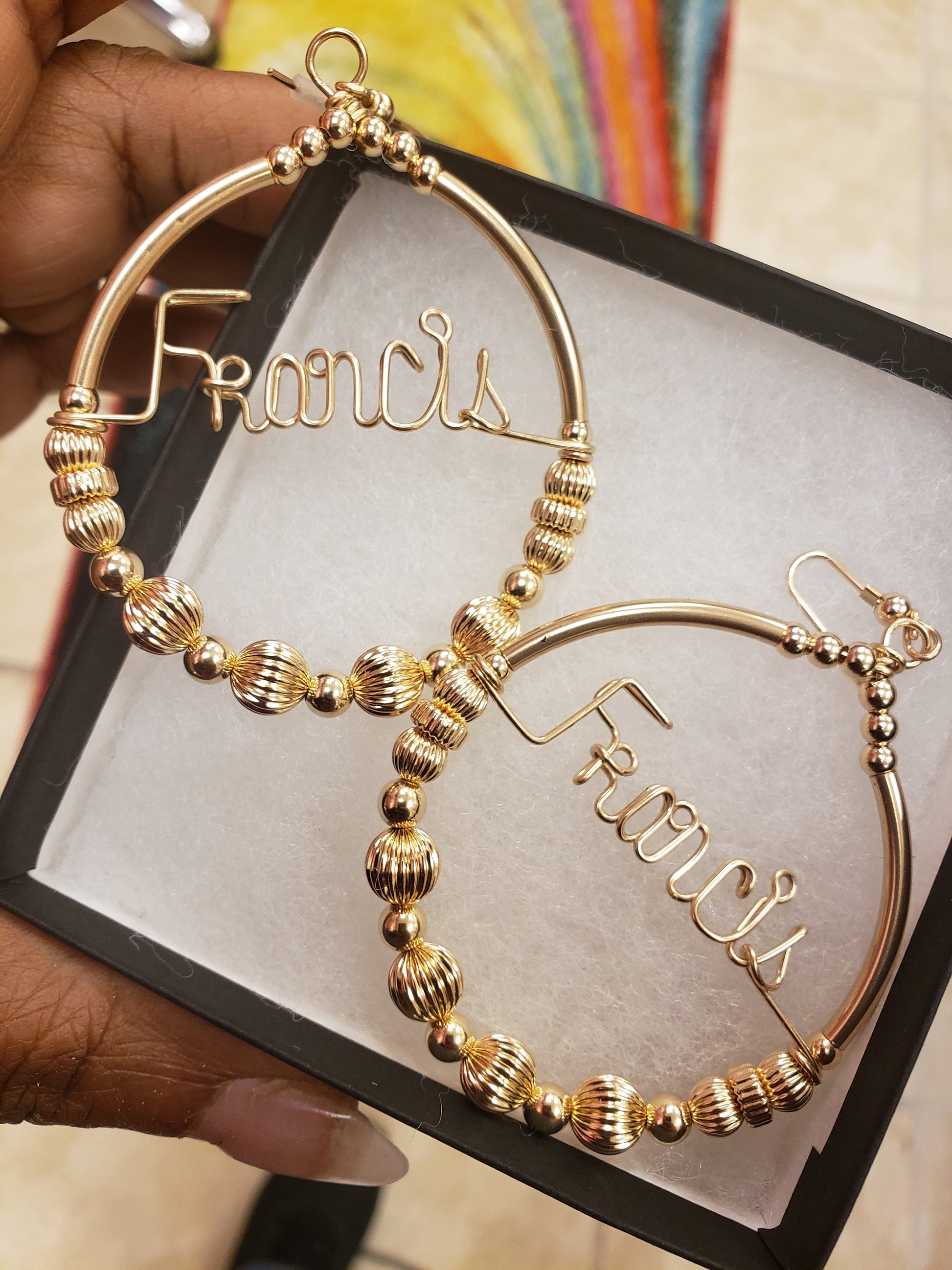 Battery Type Name Earrings Vertical Name Earring JoyJewels Fine