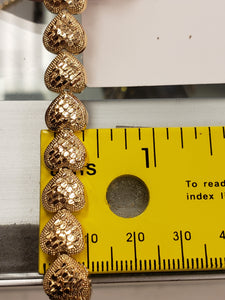Puffed heart gold overlay bracelet