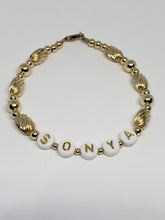 Load image into Gallery viewer, White/Gold Name Bracelet
