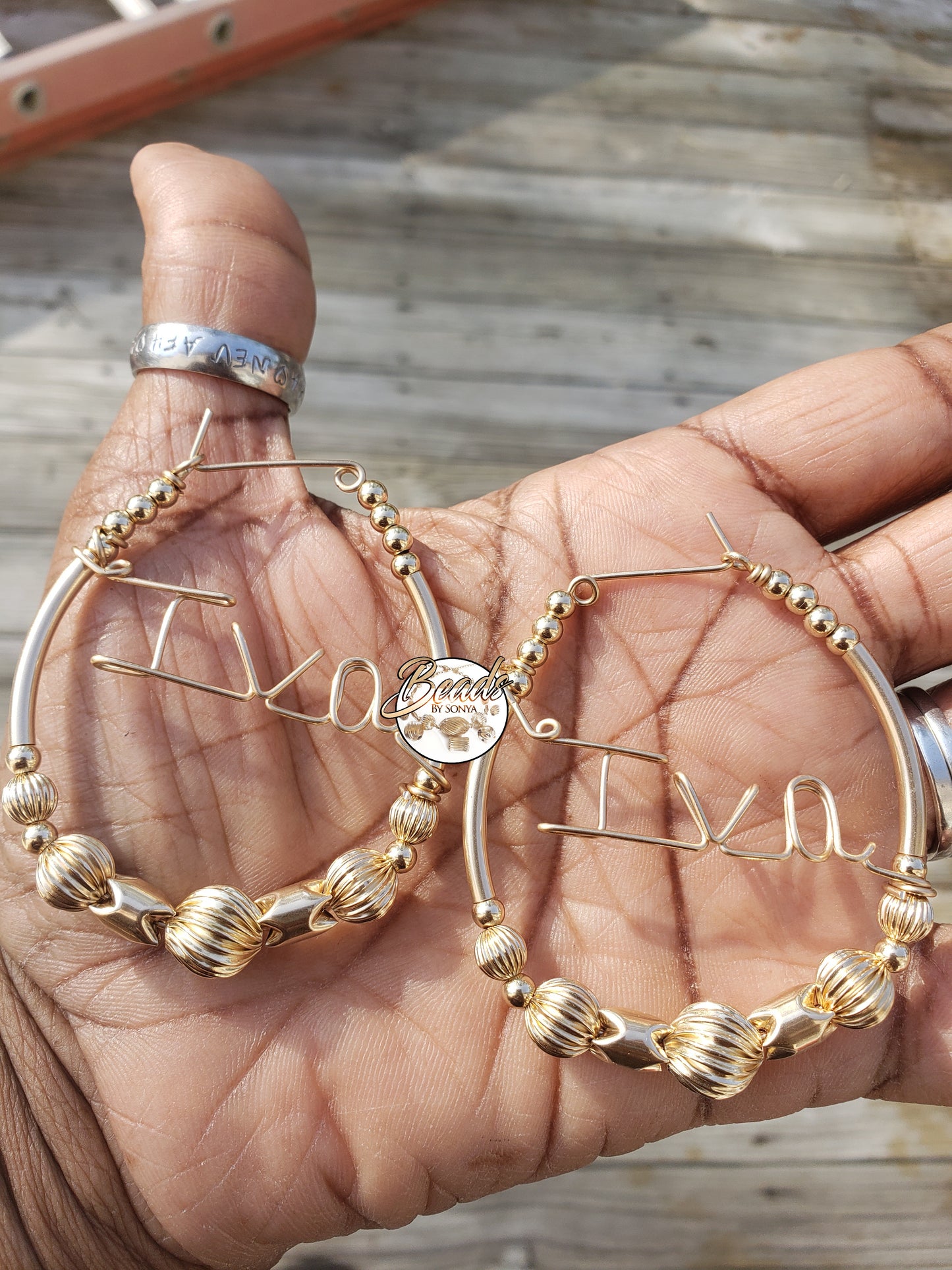 Beaded Name earrings - Main Image