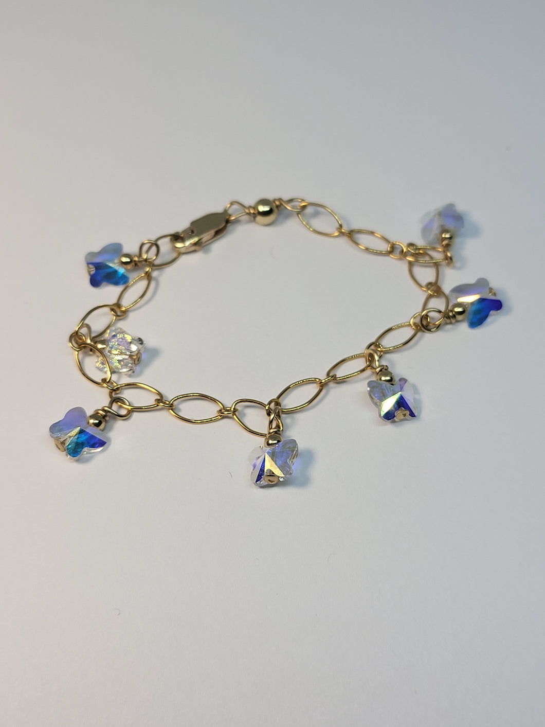 Butterly Crystal charm kid bracelet