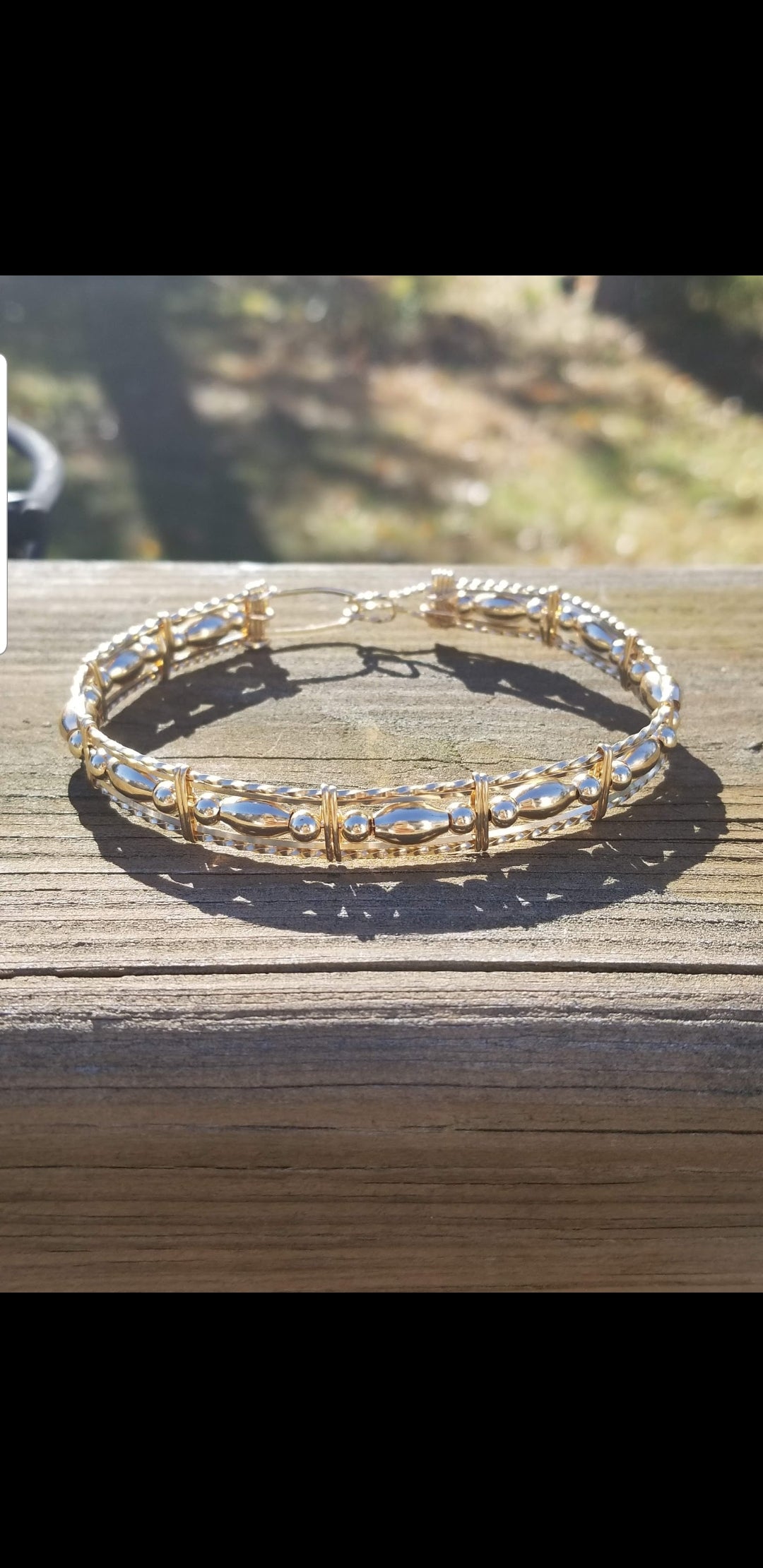 Gold Rice Wire Bangle